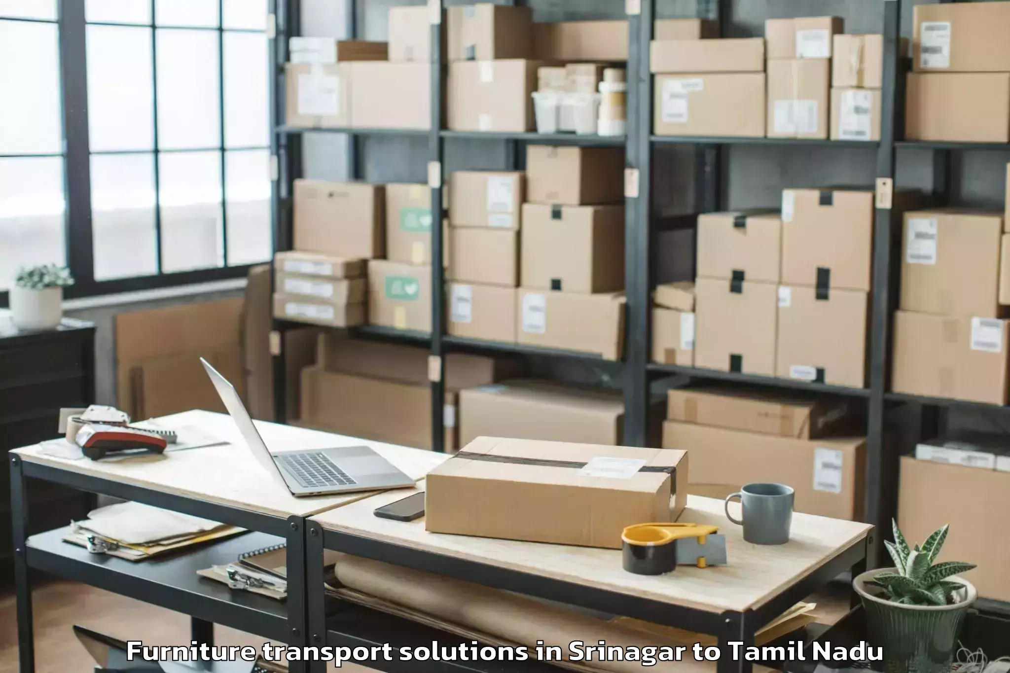 Professional Srinagar to Kanyakumari Furniture Transport Solutions